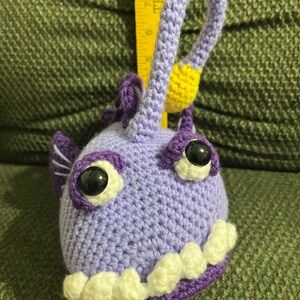 Purple Crocheted Angler Fish Plush